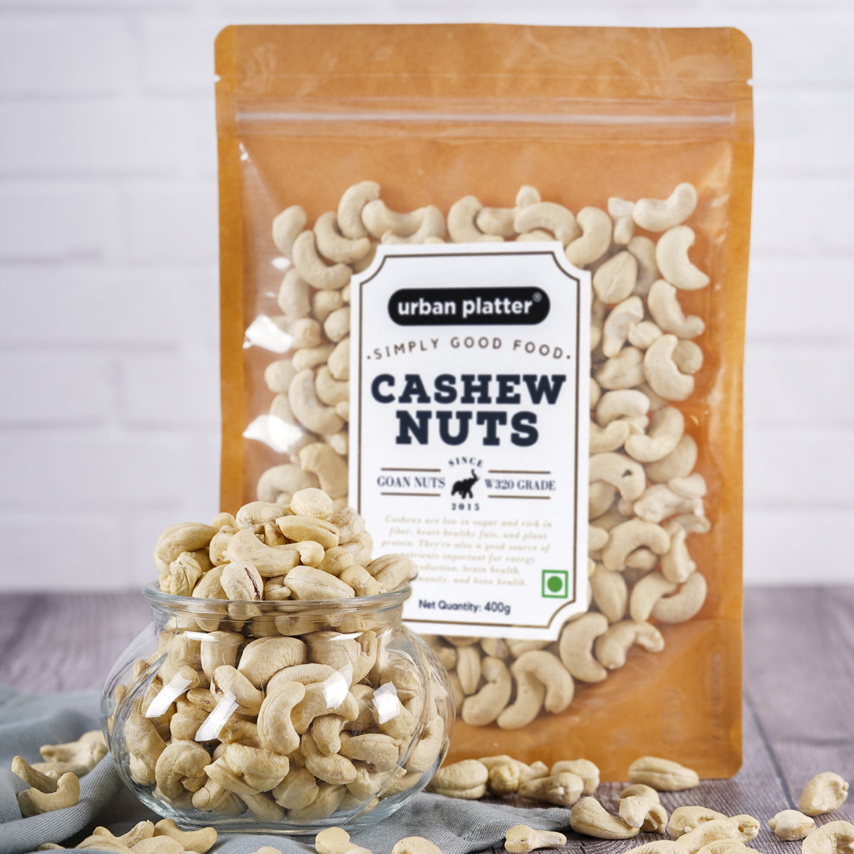 Urban Platter Goan Cashew Nuts (Grade: W320), 400g