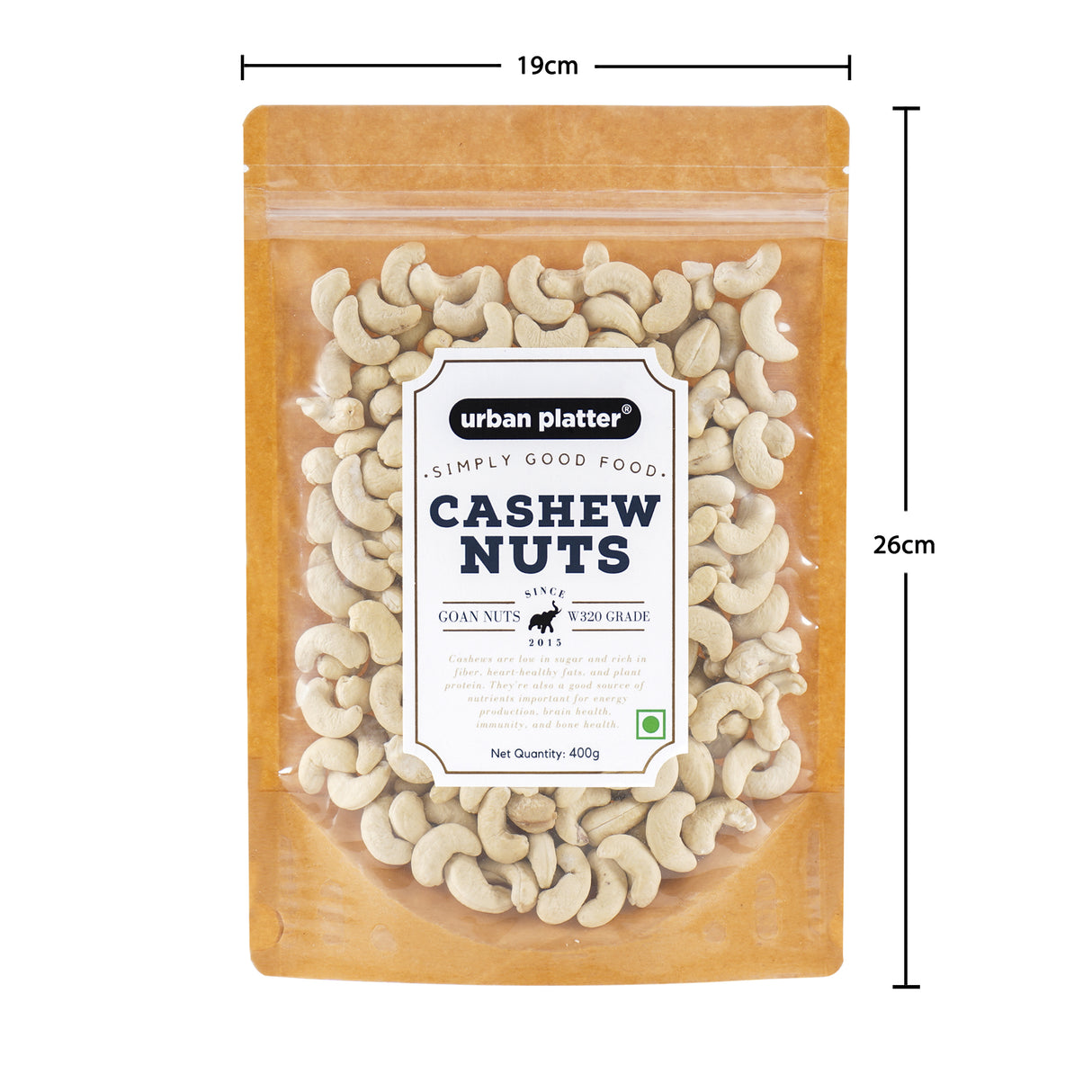 Urban Platter Goan Cashew Nuts (Grade: W320), 400g