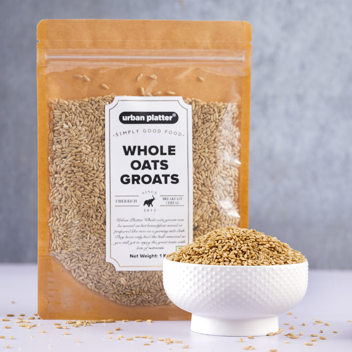 Urban Platter Whole Oats Groats, 1Kg