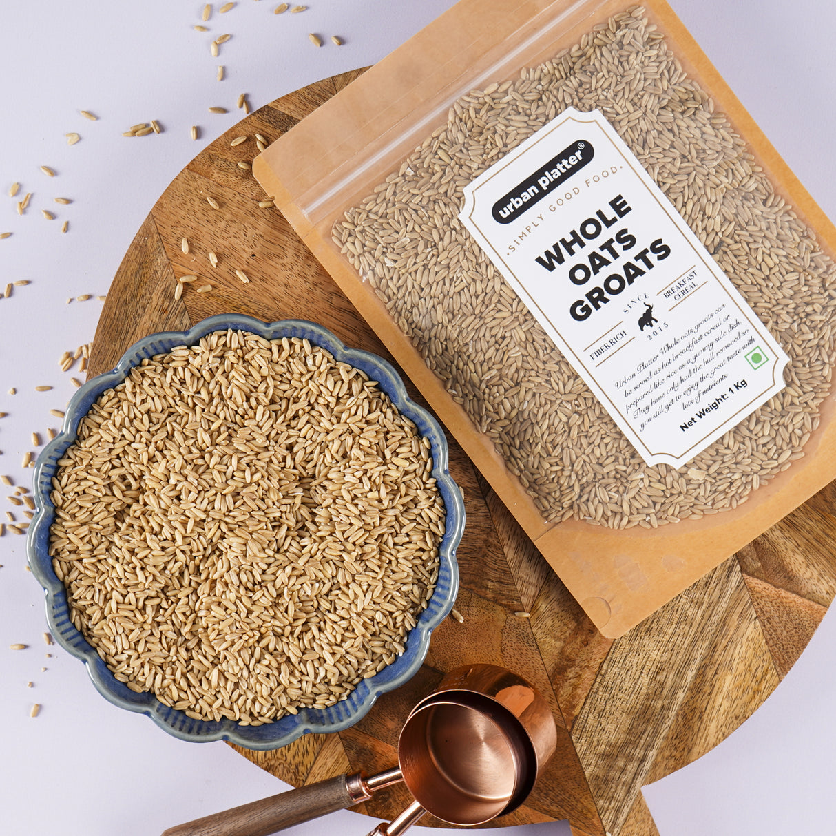 Urban Platter Whole Oats Groats, 1Kg