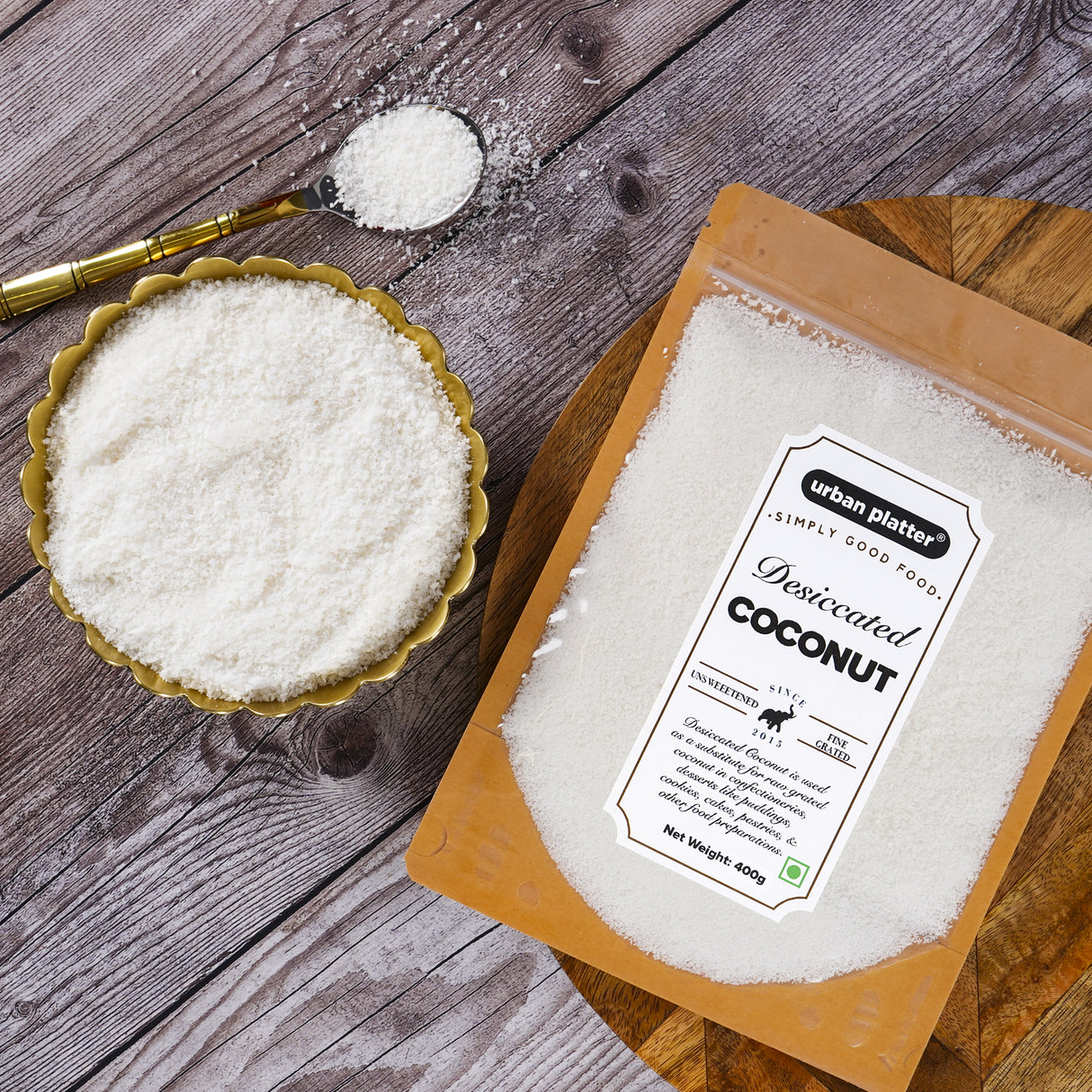 Urban Platter Desiccated Coconut (Unsweetened), 400g