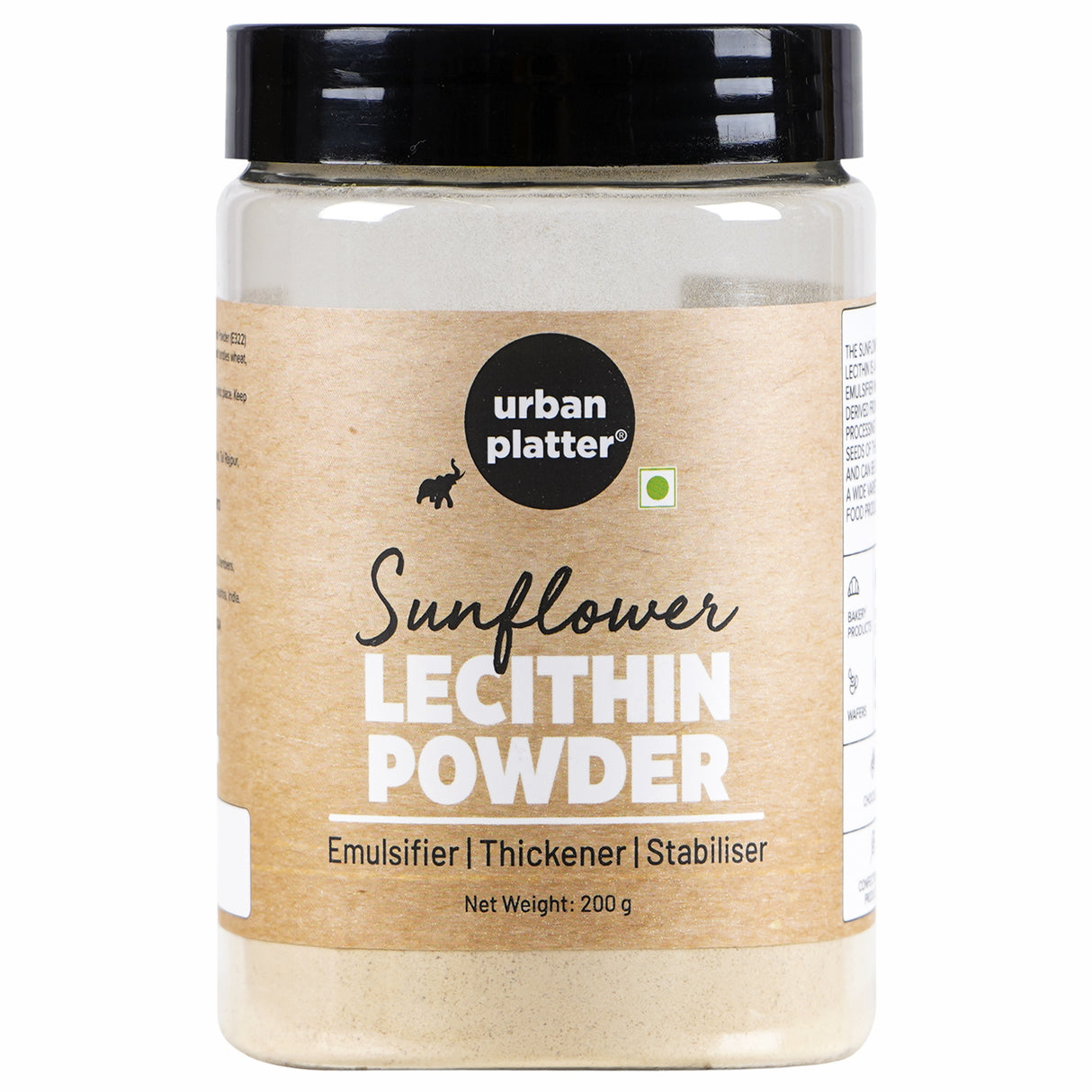 Urban Platter Sunflower Lecithin Powder, 200g (Emulsifier | Thickener | Stabiliser | Natural Food Additive | Add to bakery, chocolate & confectionery products)