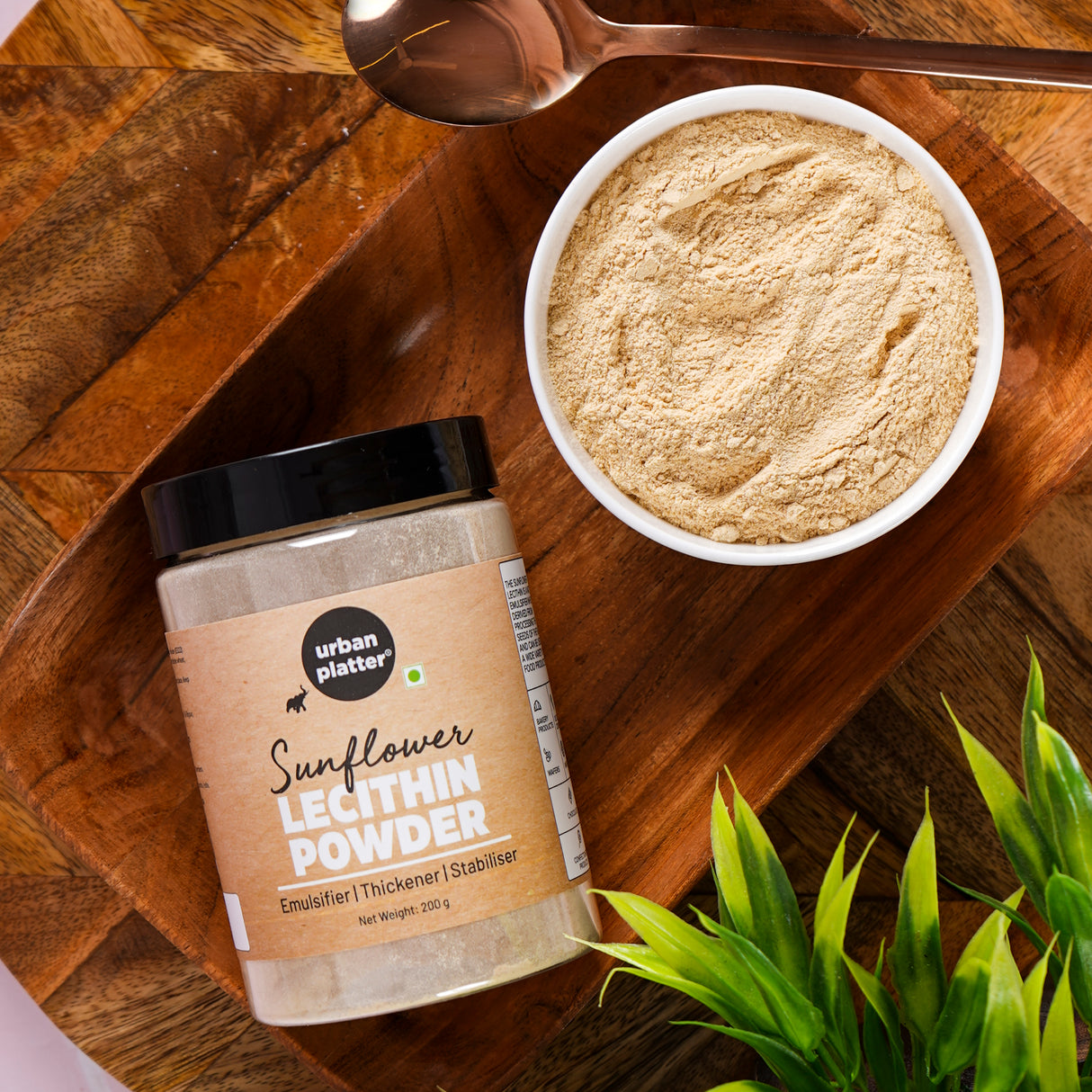 Urban Platter Sunflower Lecithin Powder, 200g (Emulsifier | Thickener | Stabiliser | Natural Food Additive | Add to bakery, chocolate & confectionery products)