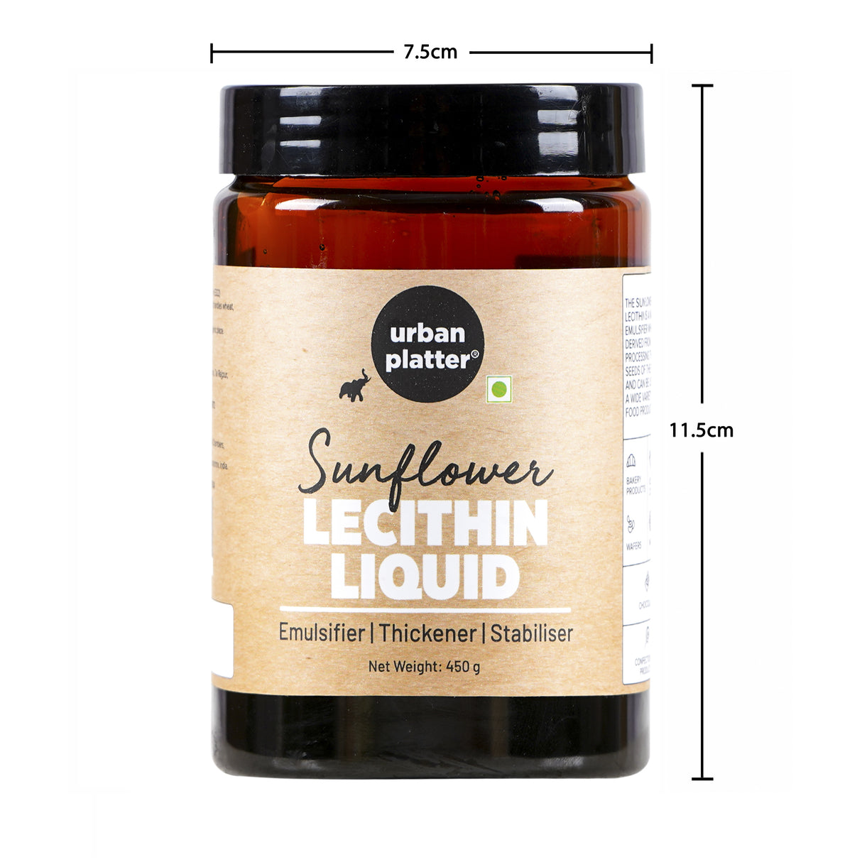 Urban Platter Sunflower Lecithin Liquid, 450g (Emulsifier|Thickener|Stabiliser|Natural Food Additive|Add to bakery products, chocolate, confectionery products)