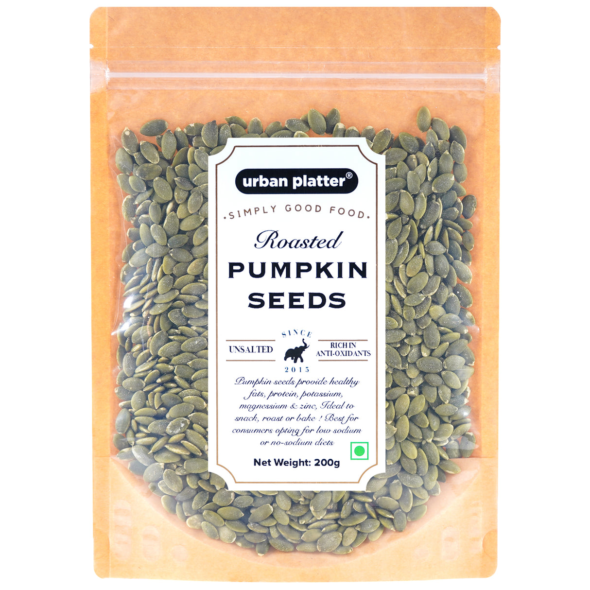 Urban Platter Roasted Pumpkin Seeds, Unsalted, 200g