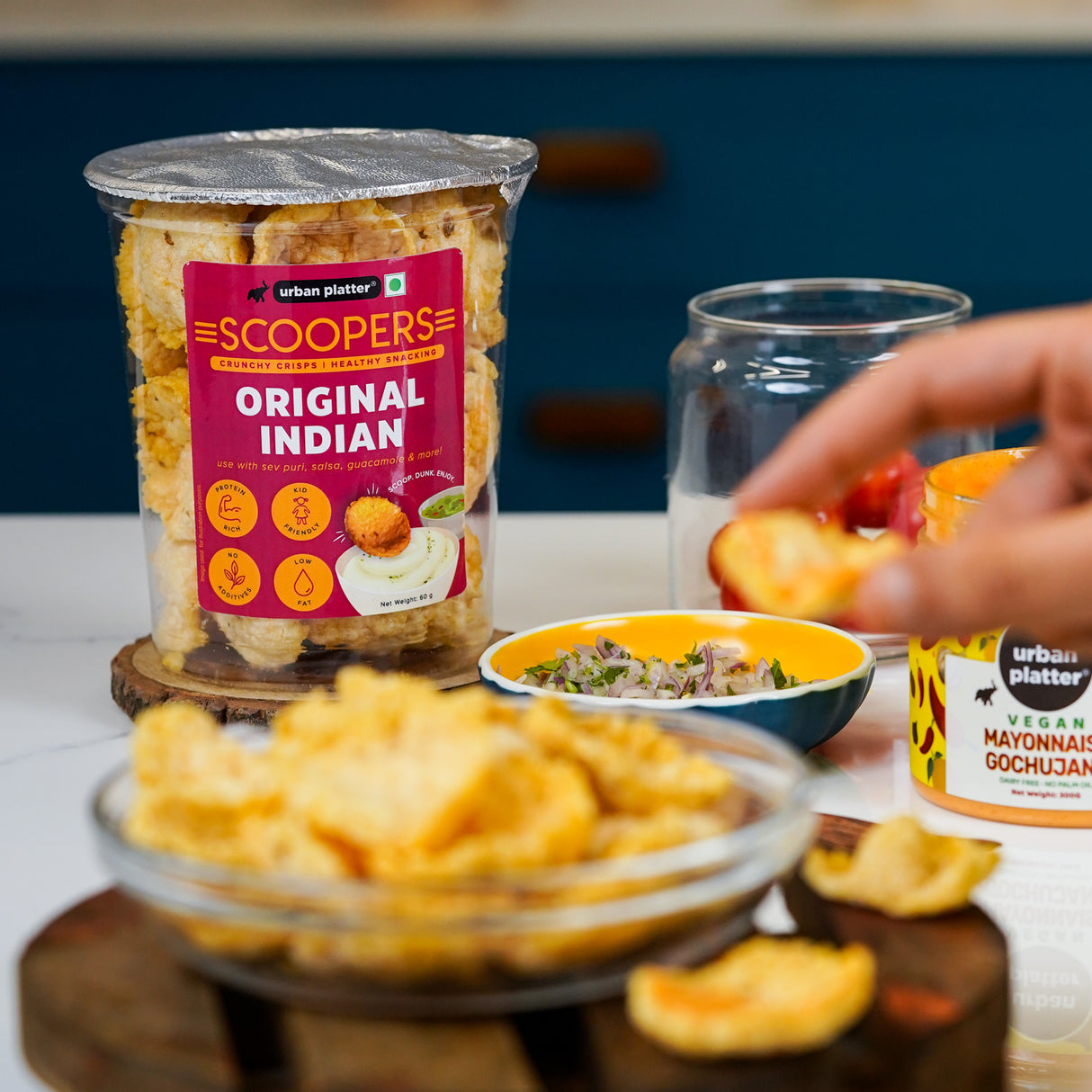 Urban Platter Scoopers Original Indian, 80g (Crunchy Crisps made with Popped Corn for Gluten-free snacking)