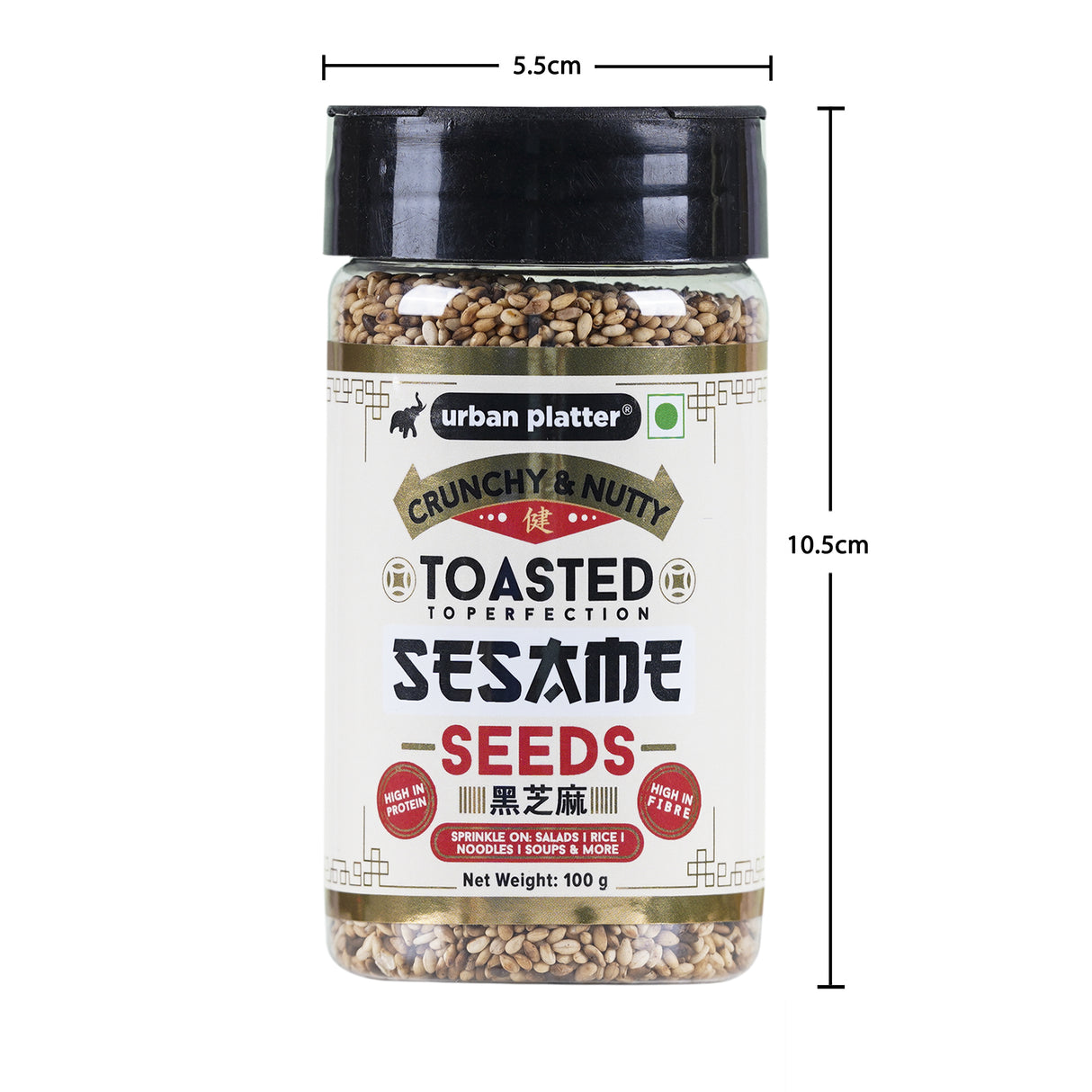 Urban Platter Toasted Sesame Seeds, 100g (Nutty & Crunchy | Toasted to perfection | High in Protein | High In Fibre | Sprinkle on salads, rice, noodles, soups, etc.)