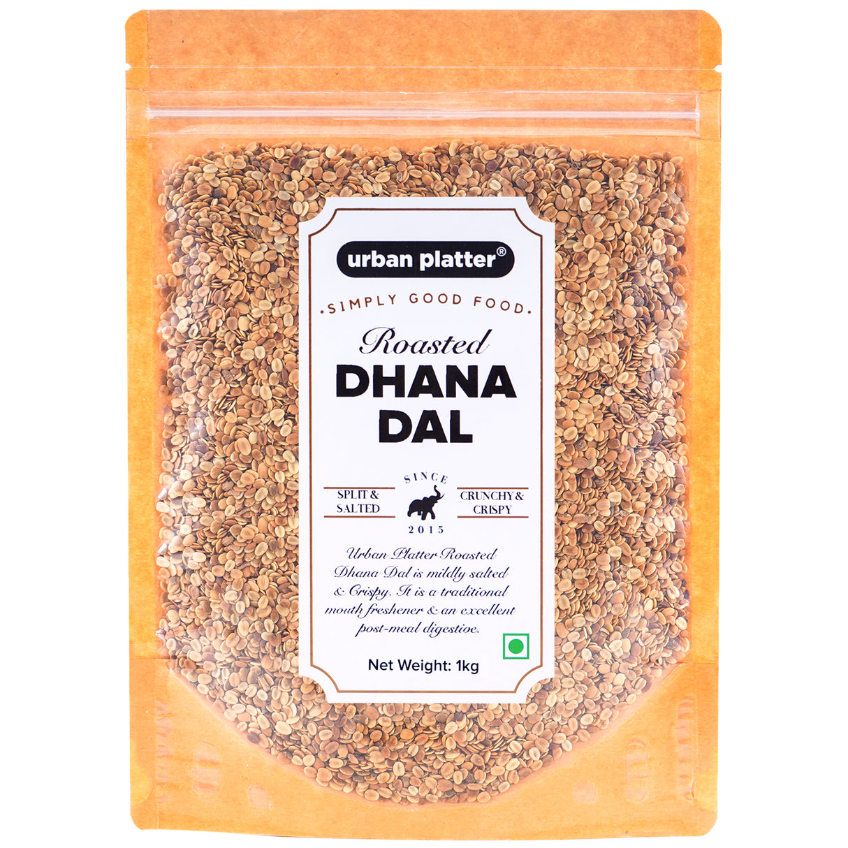 Urban Platter Roasted Salted Dhana Dal, 1kg [Split Coriander Seeds | Mouth Freshener | After Meal Digestive]