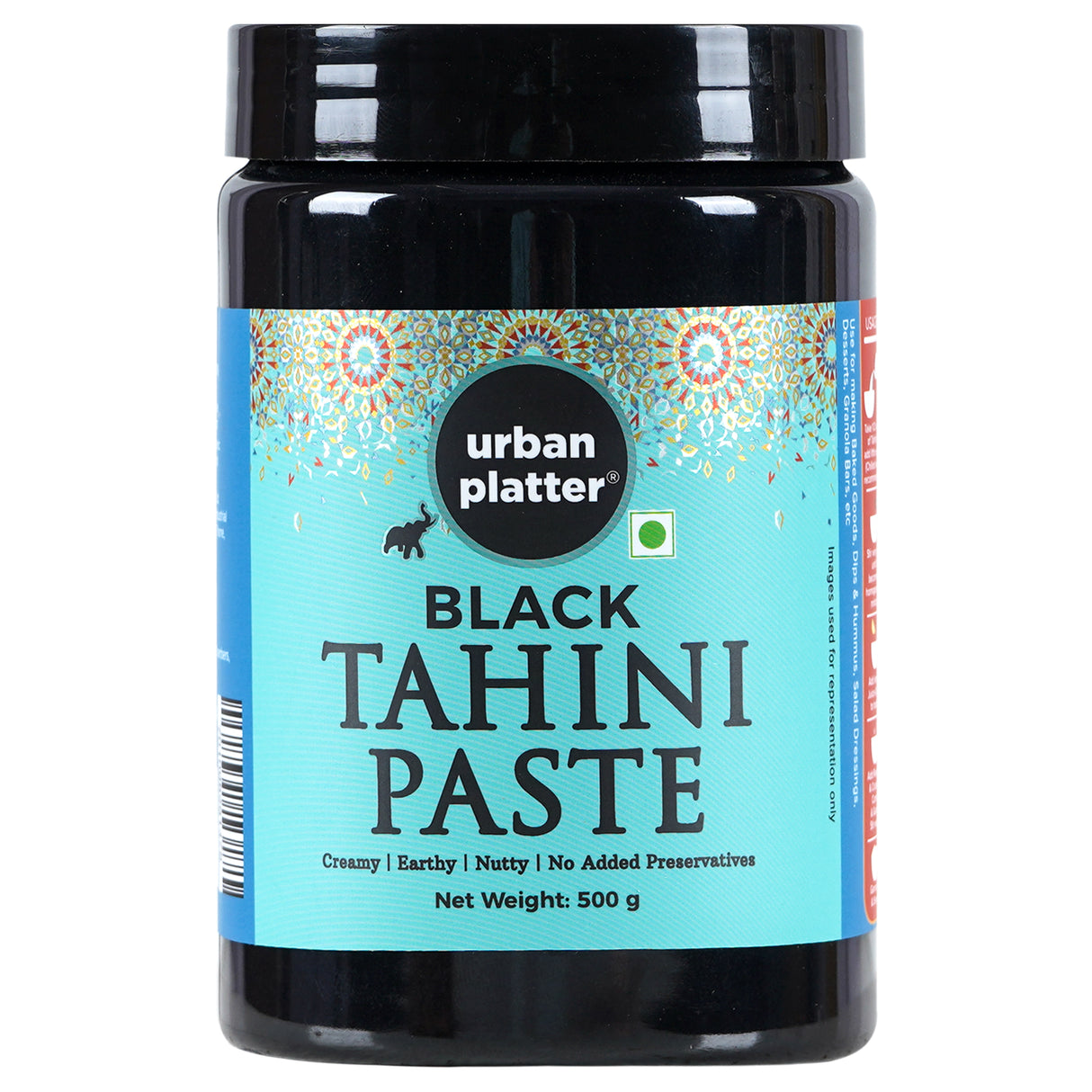 Urban Platter Black Tahini Paste, 500g (Smooth & Creamy White Sesame Tahina | Ideal for Hummus & Shawarma Sauce)