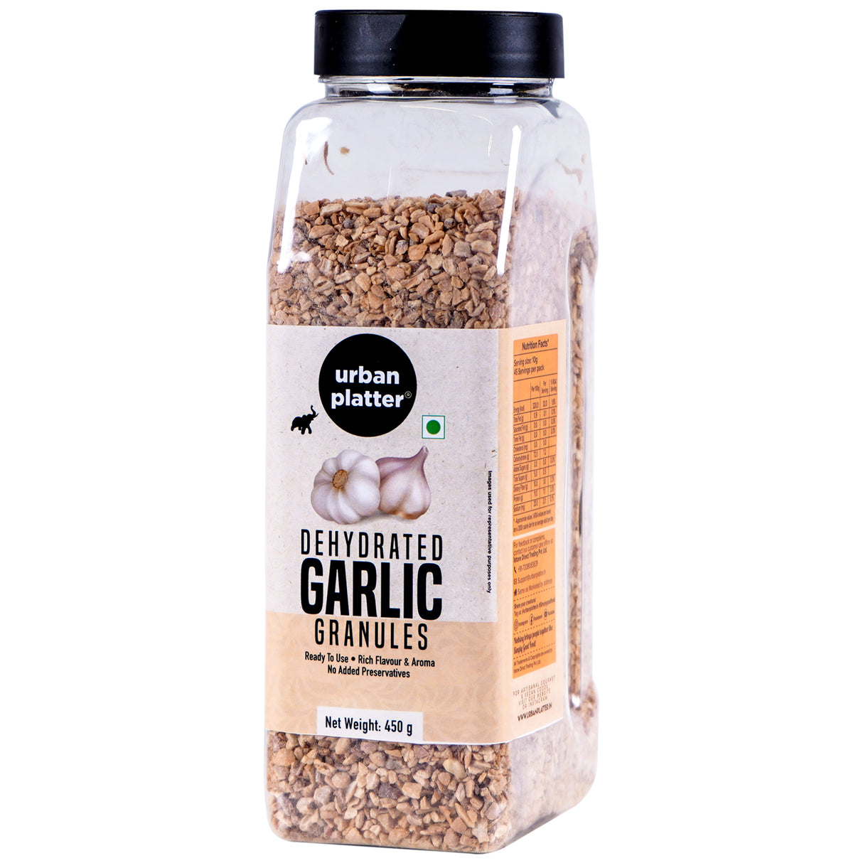 Urban Platter Garlic Granules Shaker Jar, 450g / 15.8oz