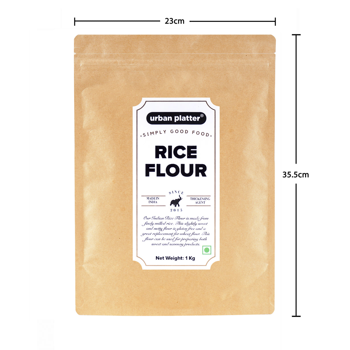 Urban Platter Indian Rice Flour, 1kg (Fine All-purpose Chawal Atta for Chapati, Baking, Dosa)