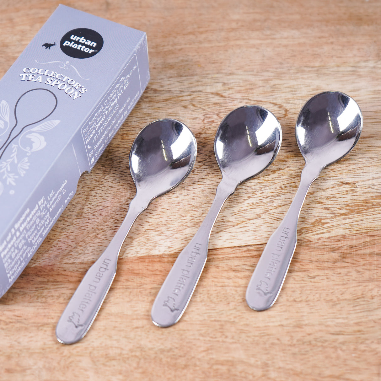 Urban Platter Collector's Tea Spoon, 3 units (Stainless Steel Grade 304, Ideal for Tea / Coffee and Desserts, Made in India)