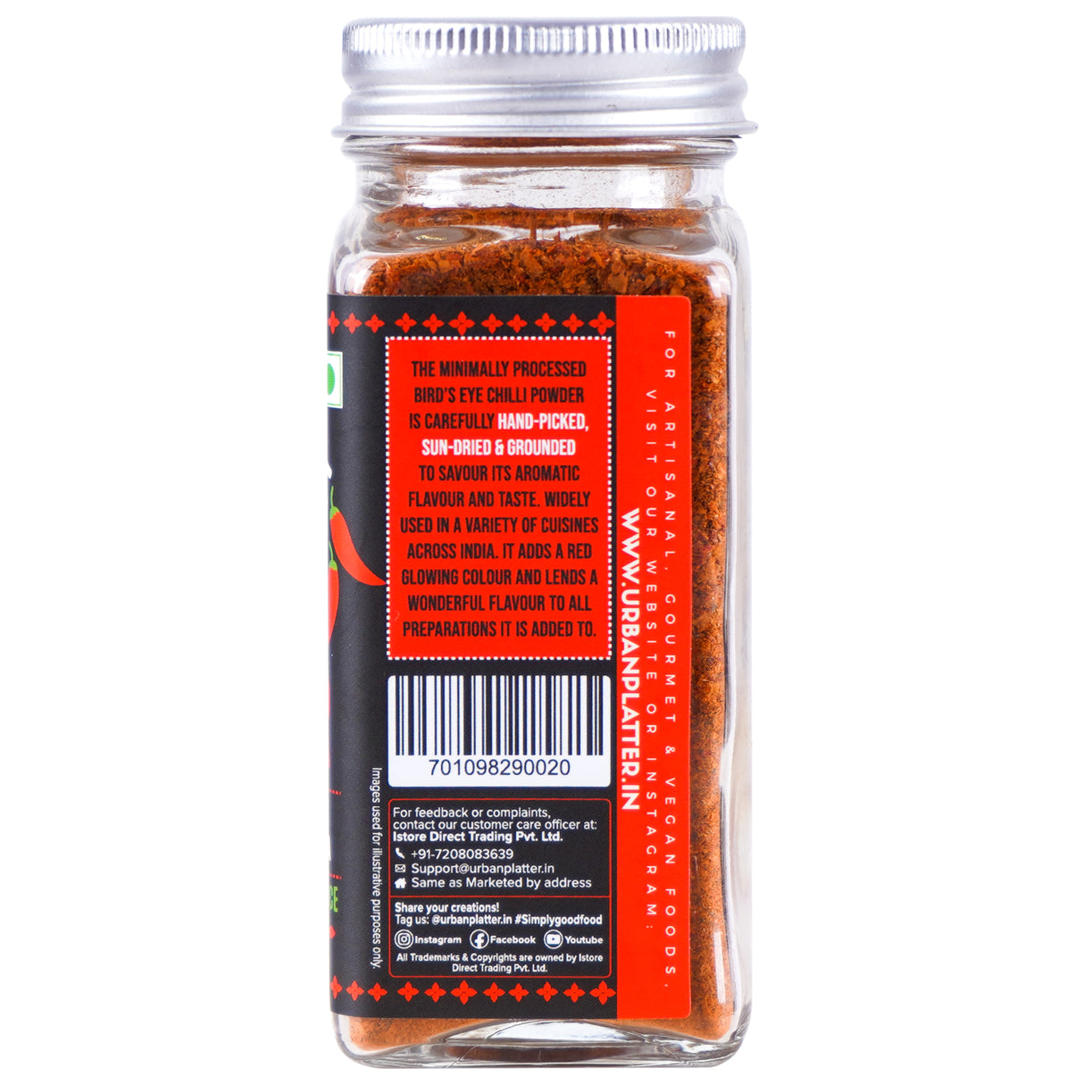 Urban Platter Bird's Eye Chilli Powder, 40g (Pungent & Fiery | Local produce of Meghalaya | No added colours or preservatives)