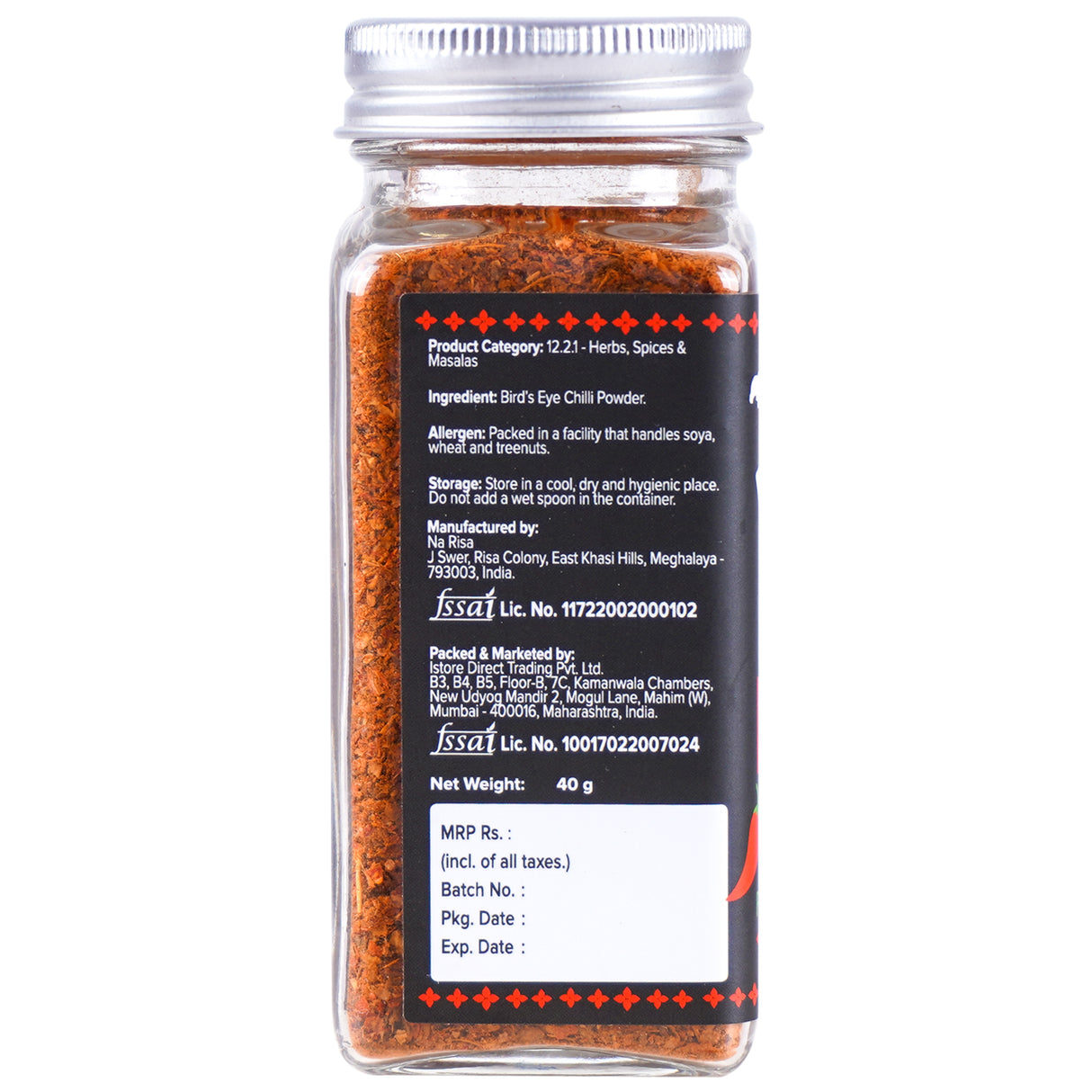 Urban Platter Bird's Eye Chilli Powder, 40g (Pungent & Fiery | Local produce of Meghalaya | No added colours or preservatives)