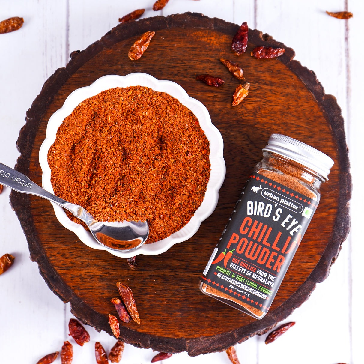 Urban Platter Bird's Eye Chilli Powder, 40g (Pungent & Fiery | Local produce of Meghalaya | No added colours or preservatives)