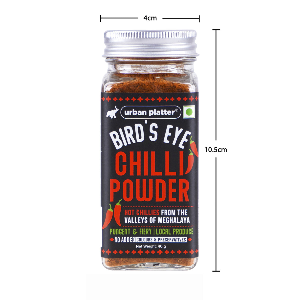 Urban Platter Bird's Eye Chilli Powder, 40g (Pungent & Fiery | Local produce of Meghalaya | No added colours or preservatives)