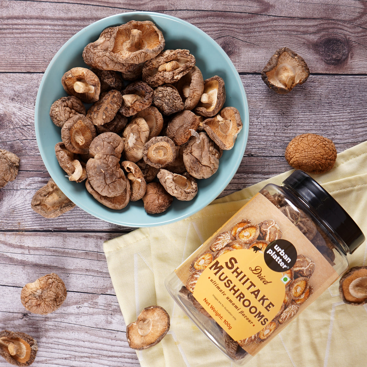 Dried Shiitake Mushrooms, 100g (Umami-Rich | Perfect for Asian Soups, Stir-Fries & Sushi | Rehydrates Quickly)