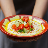 Urban Platter Mediterranean Hummus Plate, (Pack of 1) (Traditional Serving Bowl for Hummus, Baba Ganoush, Fava beans, Foul Medames, Tabouleh, Falafel, A staple for Middle Eastern Pantry)