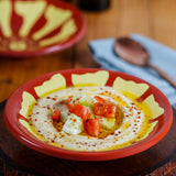 Urban Platter Mediterranean Hummus Plate, (Pack of 1) (Traditional Serving Bowl for Hummus, Baba Ganoush, Fava beans, Foul Medames, Tabouleh, Falafel, A staple for Middle Eastern Pantry)