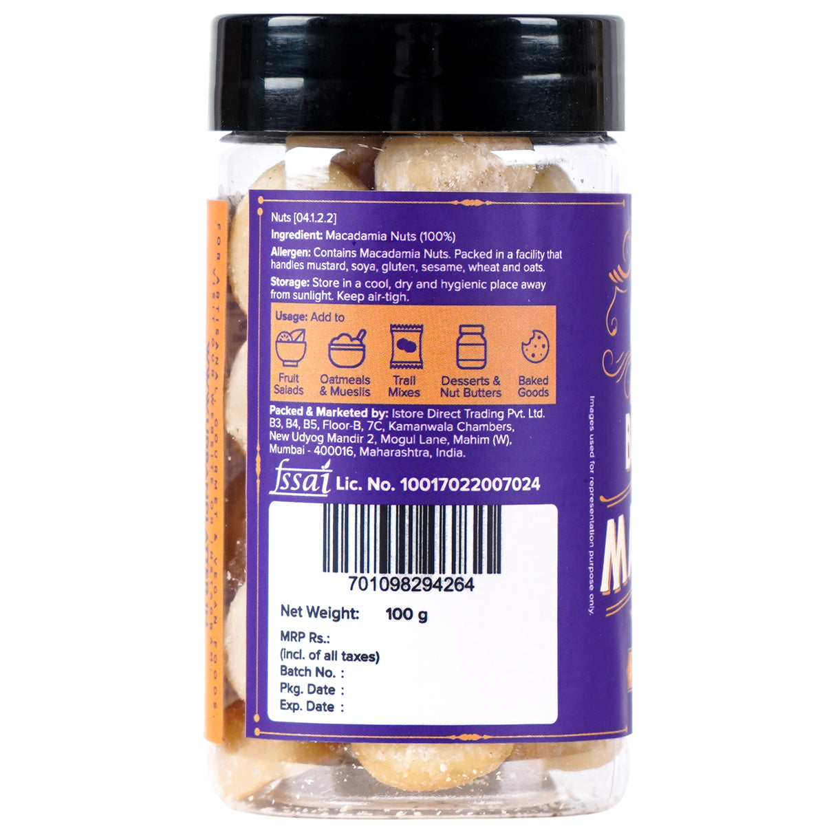 Urban Platter Bold and Exotic Macadamia Nuts, 100g (Grade A, Premium Quality, Crunchy, perfect for guilt-free snacking)