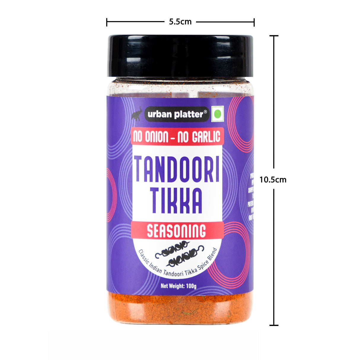 Urban Platter Jain Tandoori Tikka Seasoning, 100g (Smoky BBQ-style Spice Blend | Onion & Garlic- free | Great for Fries, Popcorn, Makhanas & Marinades)