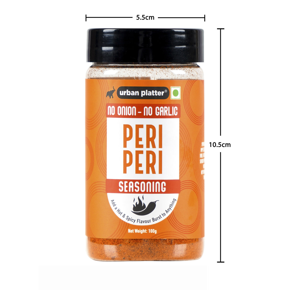 Urban Platter Jain Peri Peri Seasoning, 100g (Sprinkle on fries/chips/popcorn, No MSG, Good for Pastas & Pizzas)