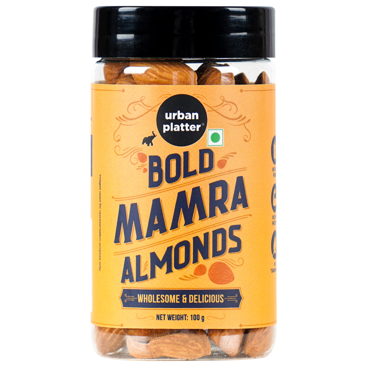 Urban Platter Bold Mamra Almonds, 100g