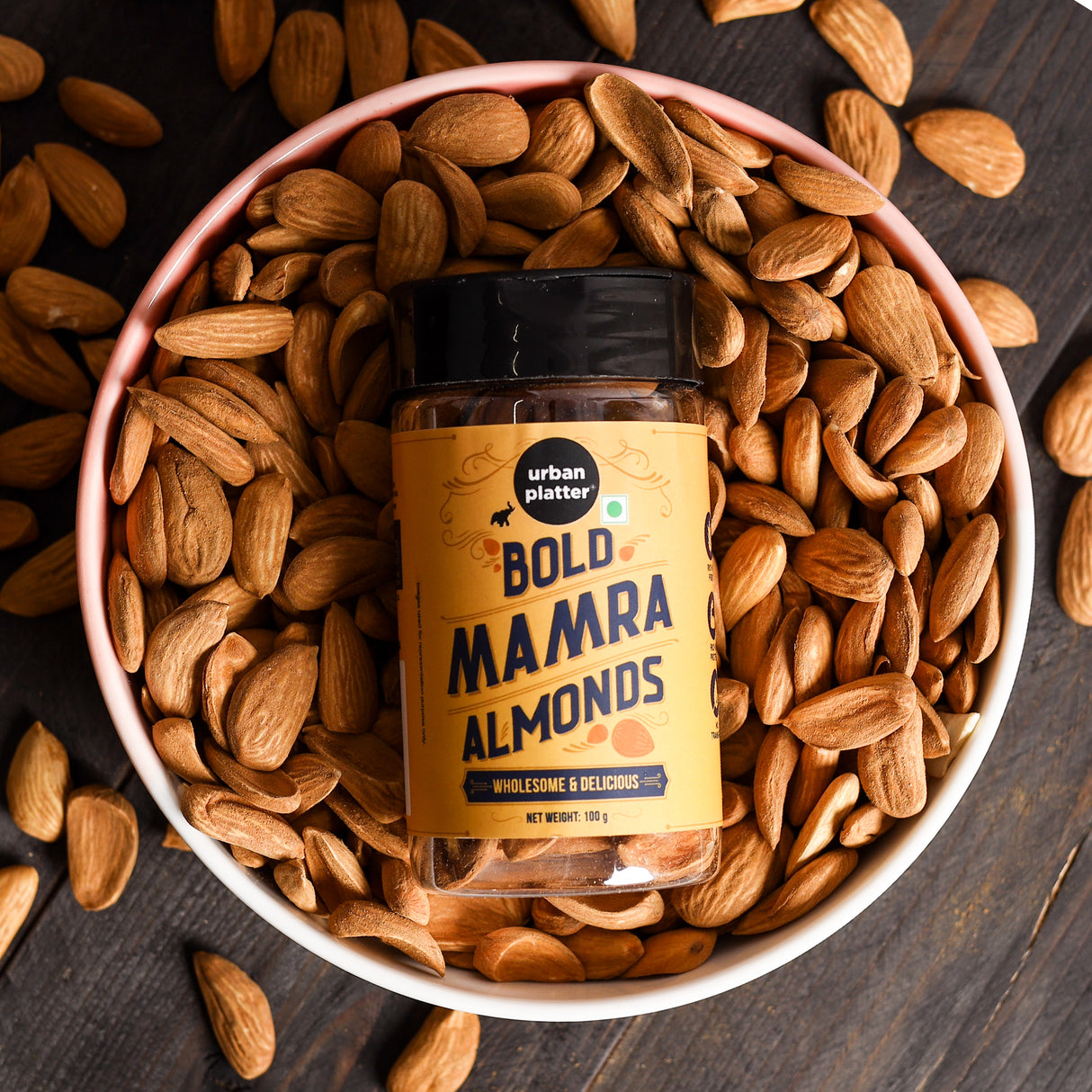 Urban Platter Bold Mamra Almonds, 100g