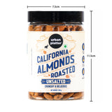 Urban Platter Roasted Unsalted California Almonds, 200g (Premium California Almonds, Rich in Fiber & Protein, Oven Roasted, Add to Fruit Salads, Oatmeals, Mueslis, Trail Mixes, Desserts, Ice creams, Baked Goods)
