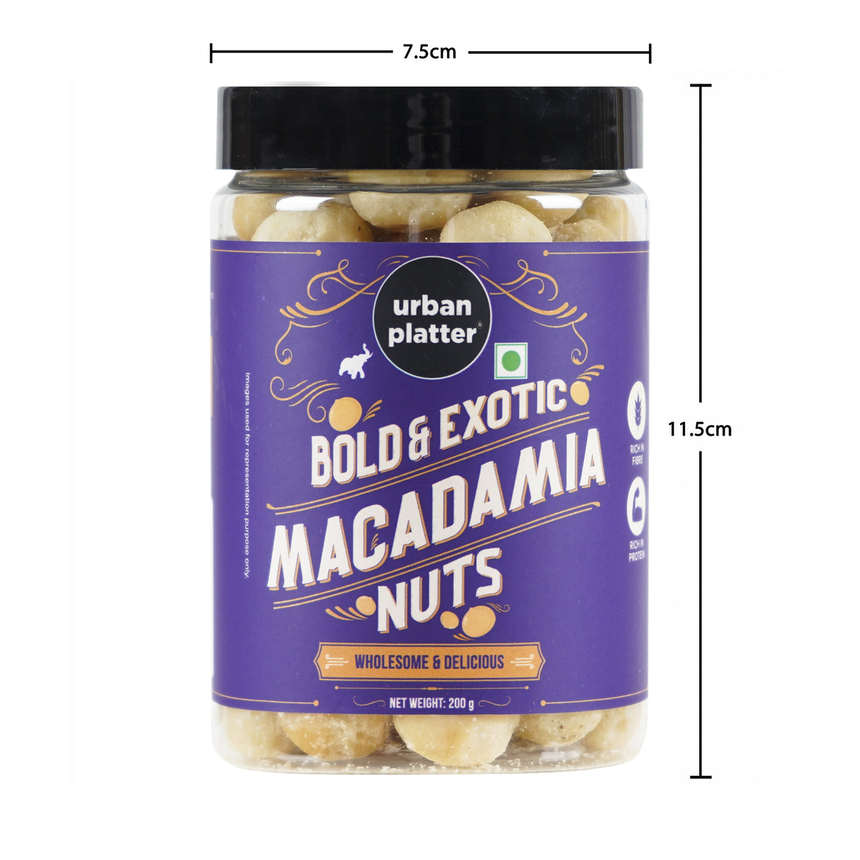 Urban Platter Bold and Exotic Macadamia Nuts, 200g (Grade A, Premium Quality, Crunchy, perfect for guilt-free snacking)