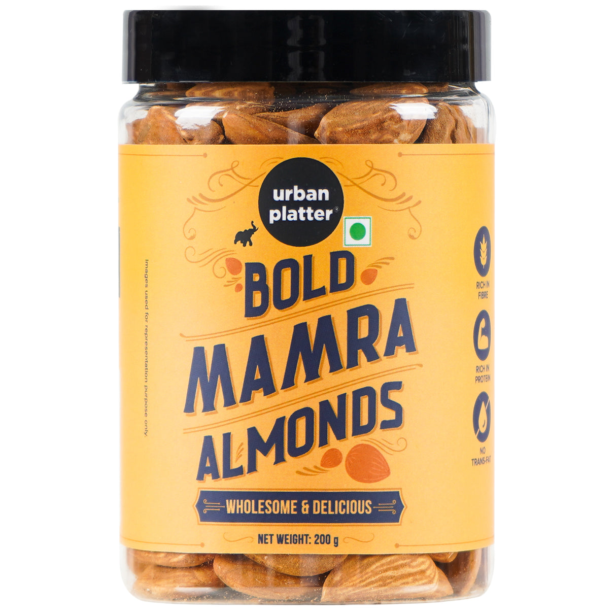 Urban Platter Bold Mamra Almonds, 200g