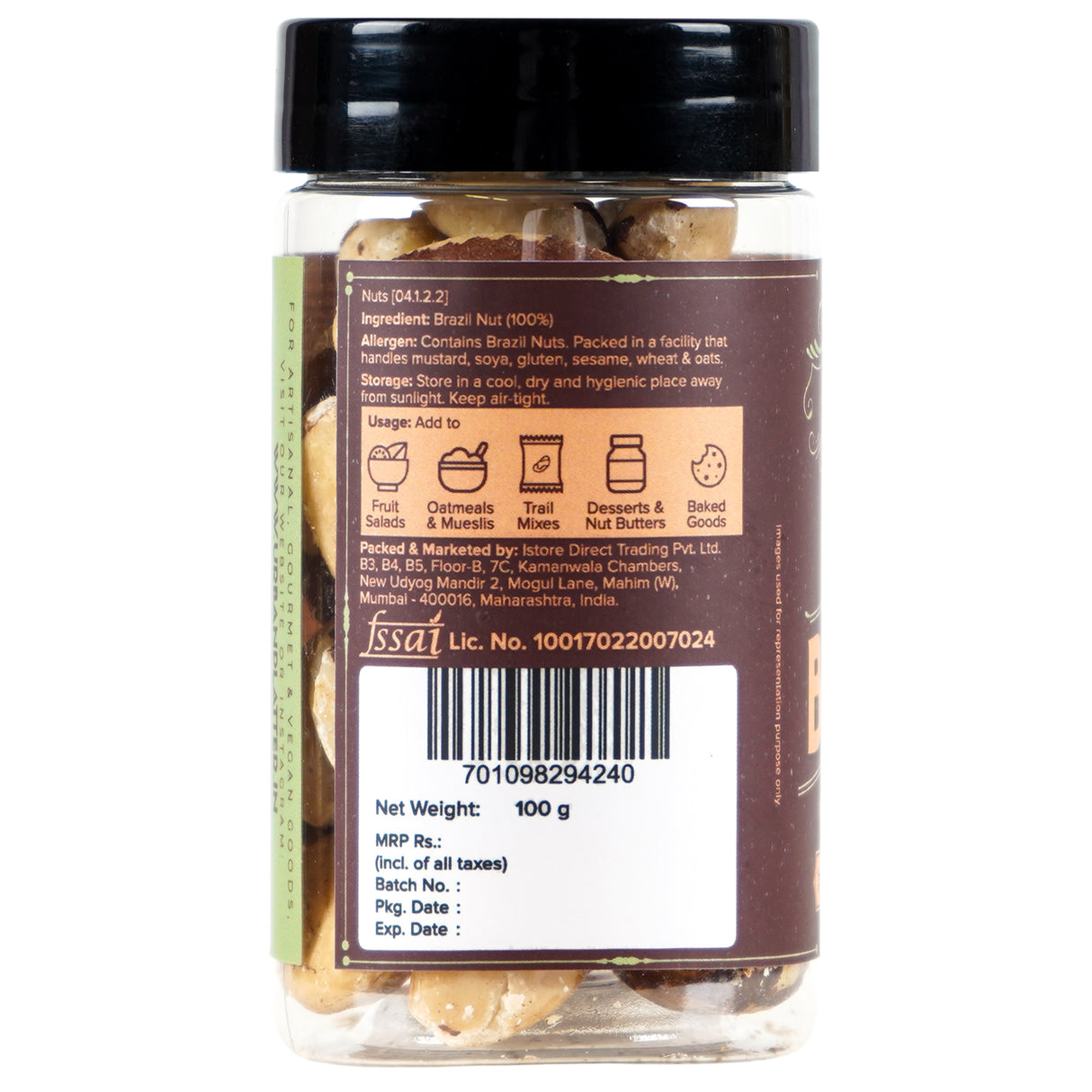 Urban Platter Brazil Nuts, (Rich in Selenium | Superfood | Have 1 Daily | Product of Peru)