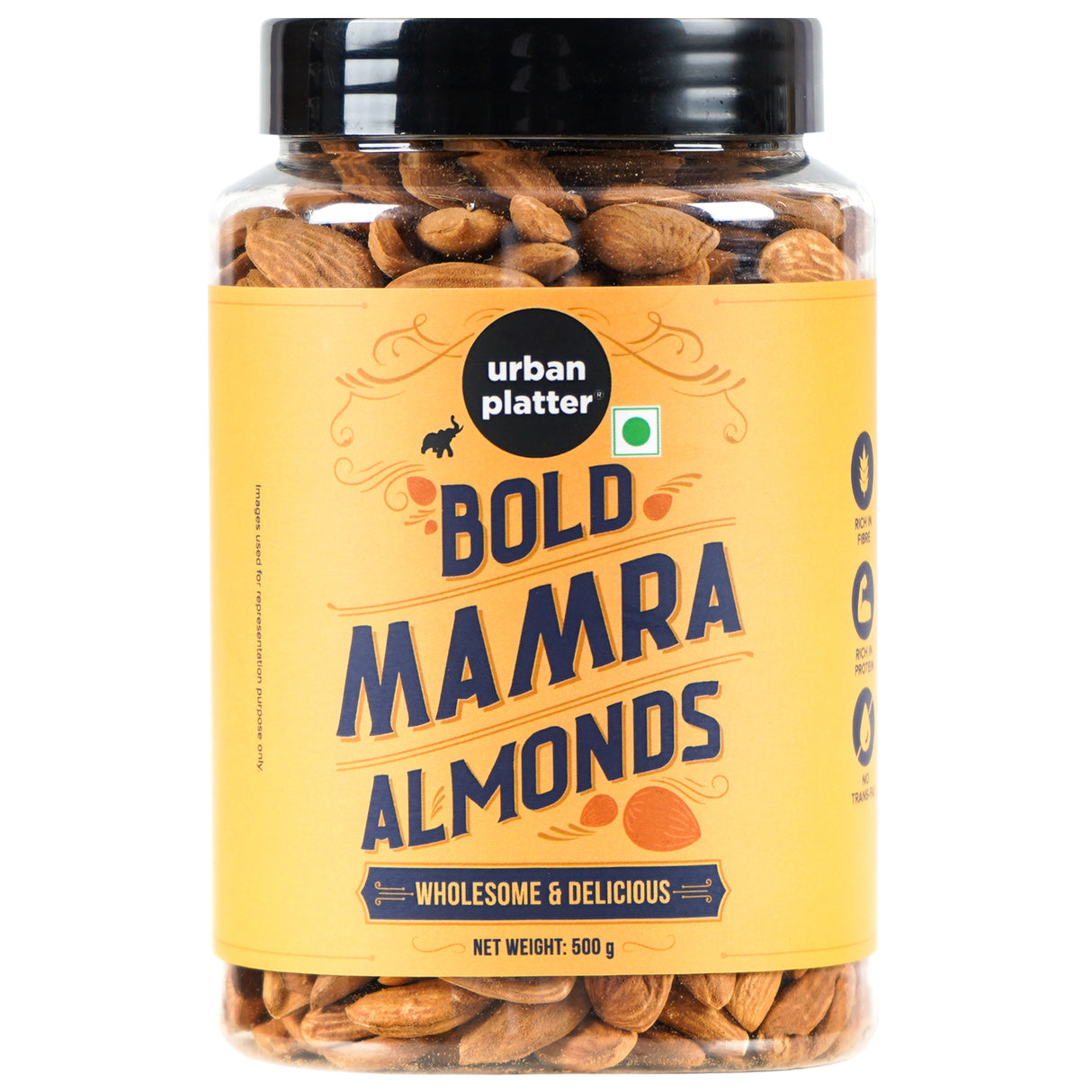 Urban Platter Bold Mamra Almonds, 500g