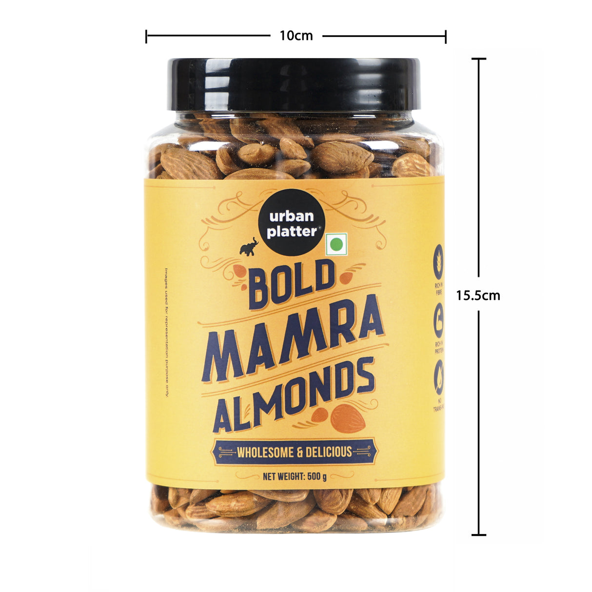 Urban Platter Bold Mamra Almonds, 500g