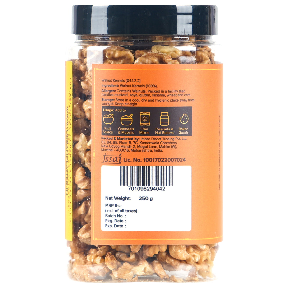 Urban Platter Kashmir Walnut Kernels, 250g (Product of Kashmir, Rich in Fiber & Protein , Add to Fruit Salads, Oatmeal, Trail Mixes, Desserts, Baked Goods)