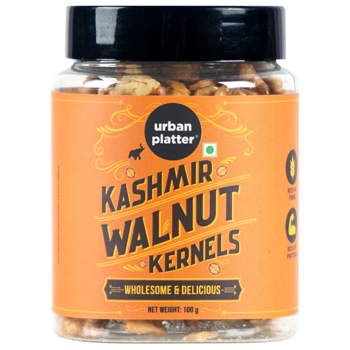 Urban Platter Kashmir Walnut Kernels, 100g (Rich in Fiber & Protein , Add to Fruit Salads, Oatmeal, Trail Mixes, Desserts, Baked Goods)