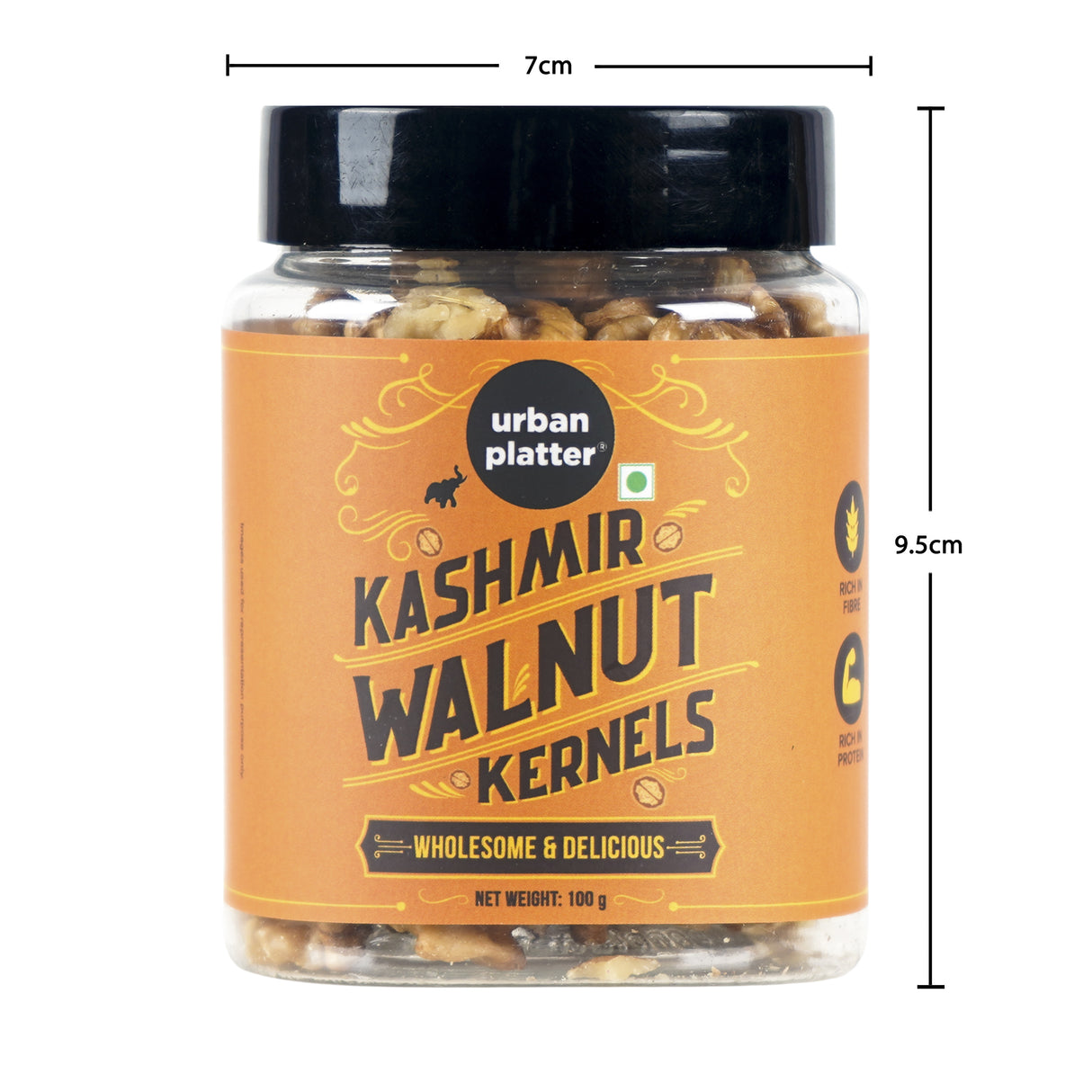 Urban Platter Kashmir Walnut Kernels, 100g (Rich in Fiber & Protein , Add to Fruit Salads, Oatmeal, Trail Mixes, Desserts, Baked Goods)