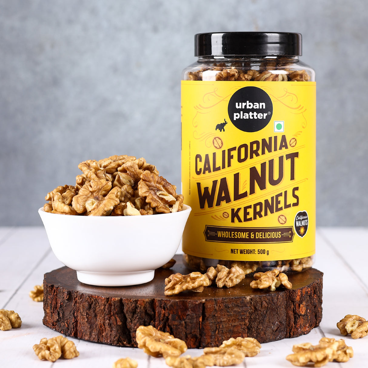 Urban Platter California Walnut Kernels, 500g (Premium California Walnuts, Rich in Fiber & Protein, Stored in Refrigeration for Long Lasting Freshness)