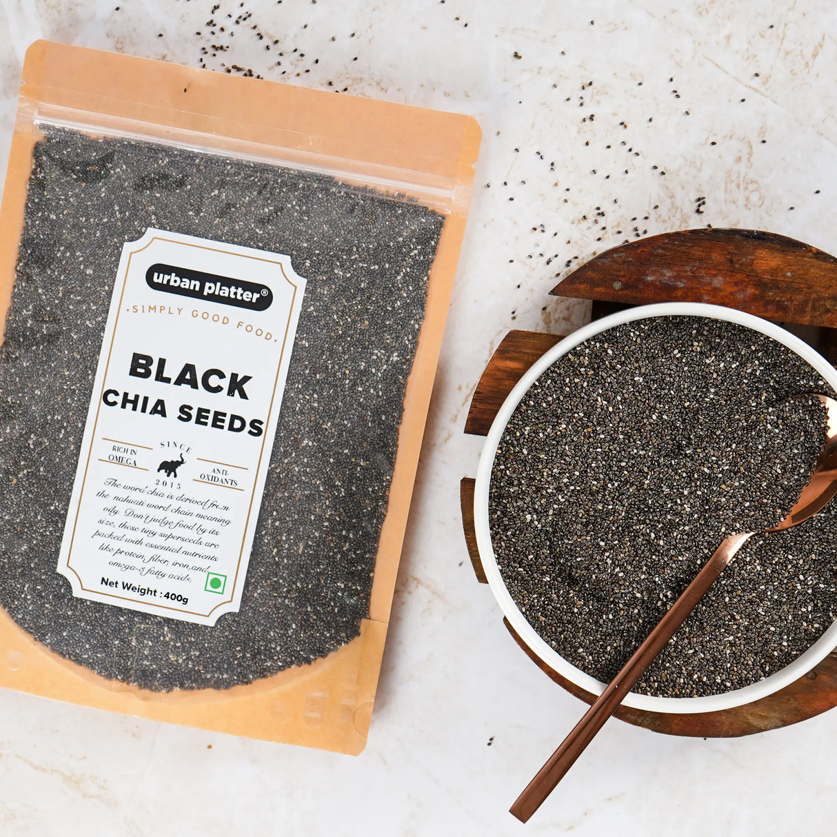 Urban Platter Black Chia Seeds, 400g