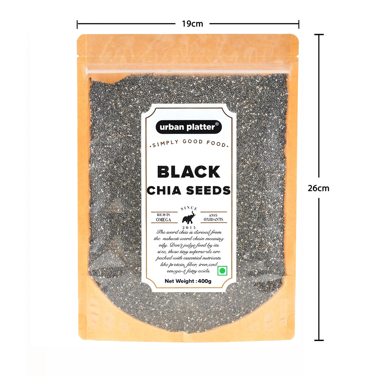 Urban Platter Black Chia Seeds, 400g