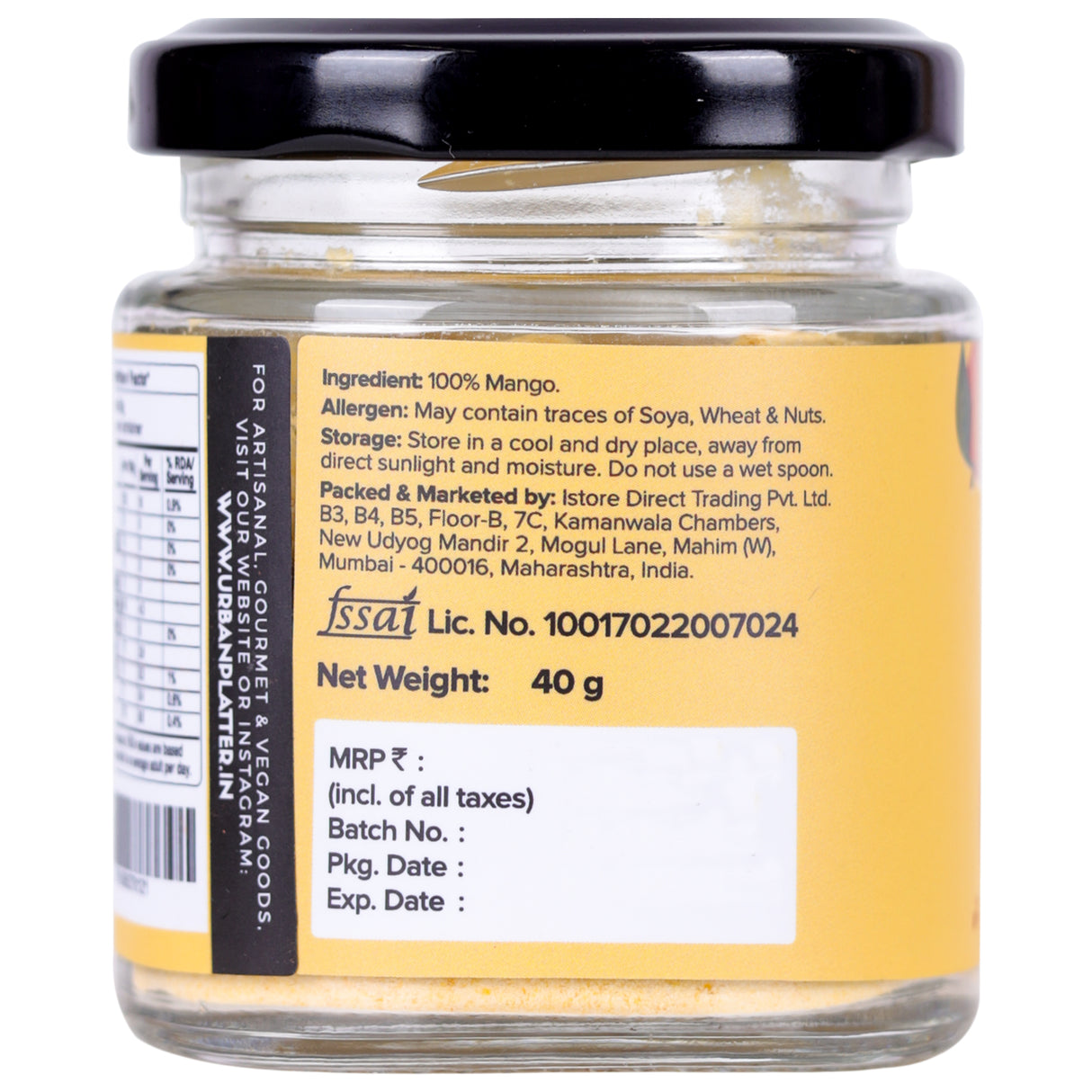 Urban Platter Freeze-Dried Mango Powder, 40g