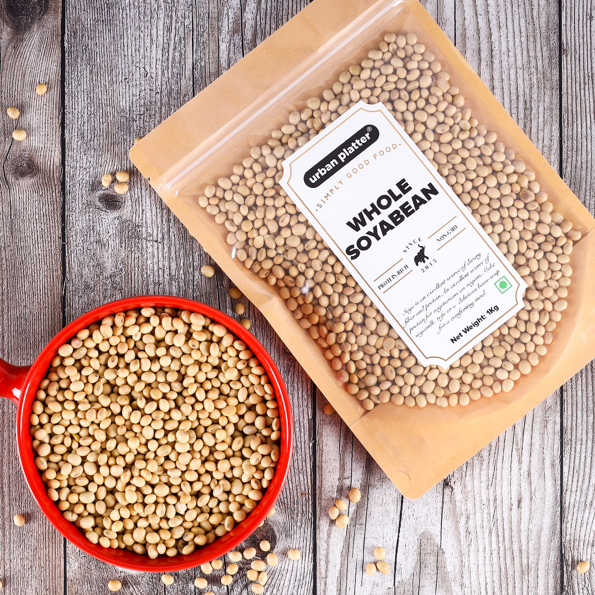 Urban Platter Soybeans (Soya Bean), 1Kg / 35.2oz [All Natural, Premium Quality, High Protein]