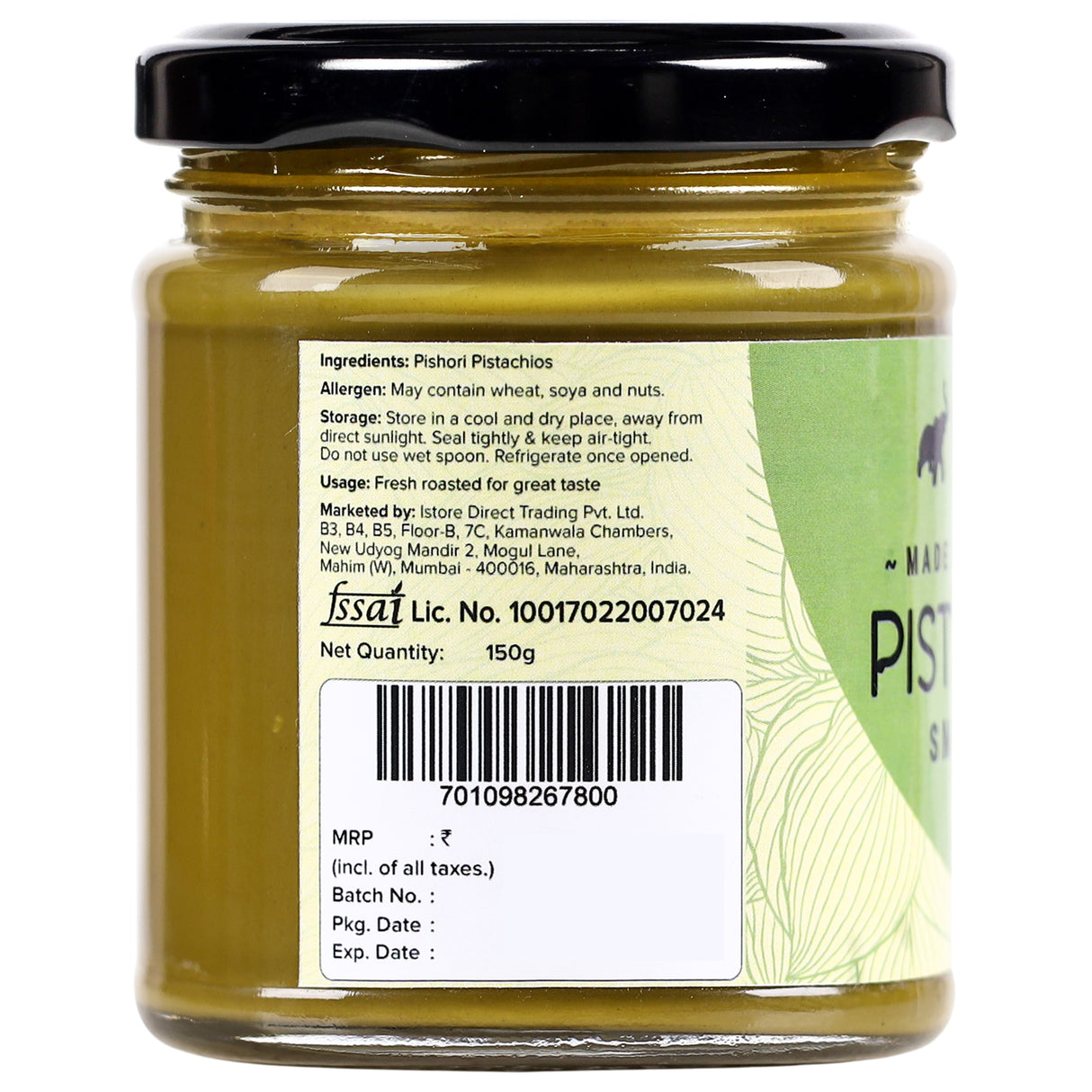 Urban Platter Pishori Pistachio Paste, 150g (Pure Pista Butter)