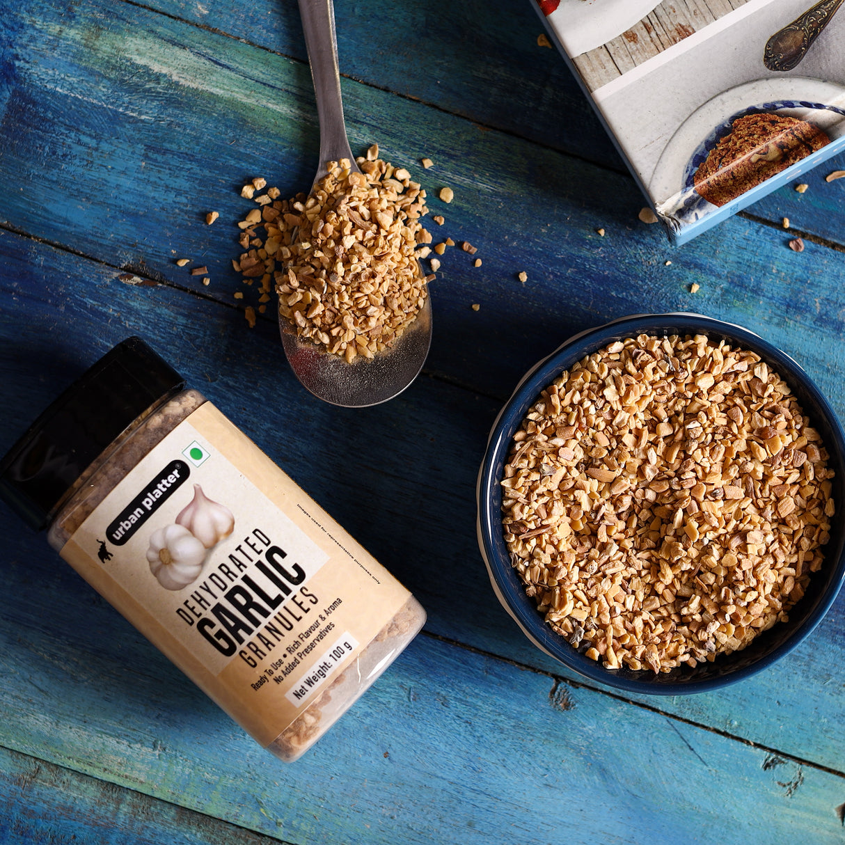 Urban Platter Dehydrated Garlic Granules Shaker Jar, [Versatile, Savoury, Great Flavour]