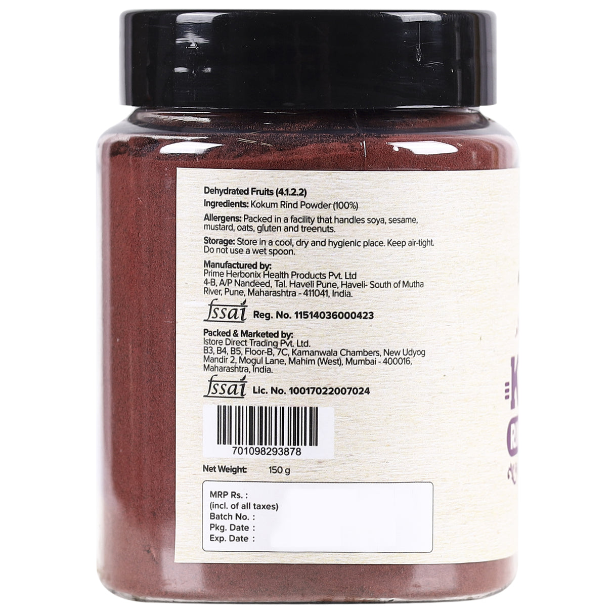 Urban Platter Kokum Rind Powder, 150g (Local Produce of Konkan, Natural Coolant, Tasty & Tangy, Preservatives-Free)