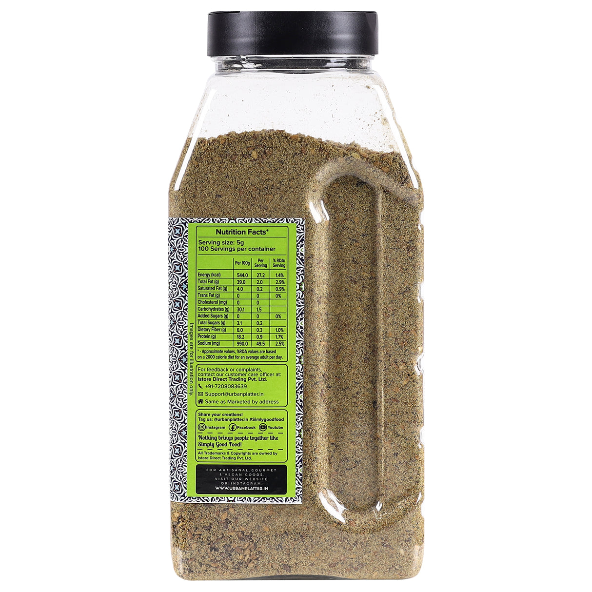 Urban Platter Zaatar Powder, 500g | Middle Eastern Spice Blend | Herby, Tangy and Nutty | Use as a Dry rub or Sprinkler