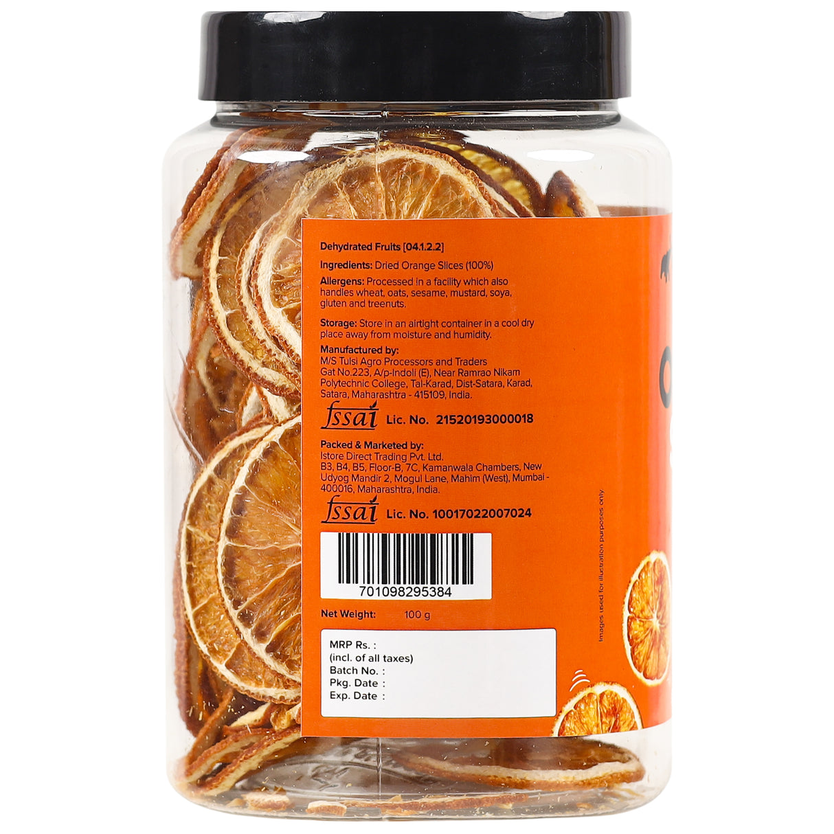 Urban Platter Dried Orange Slices, 100g (Unsweetened, Citrus & Aromatic, Add to baked items, confectionery, chocolates, snacks, cocktails)