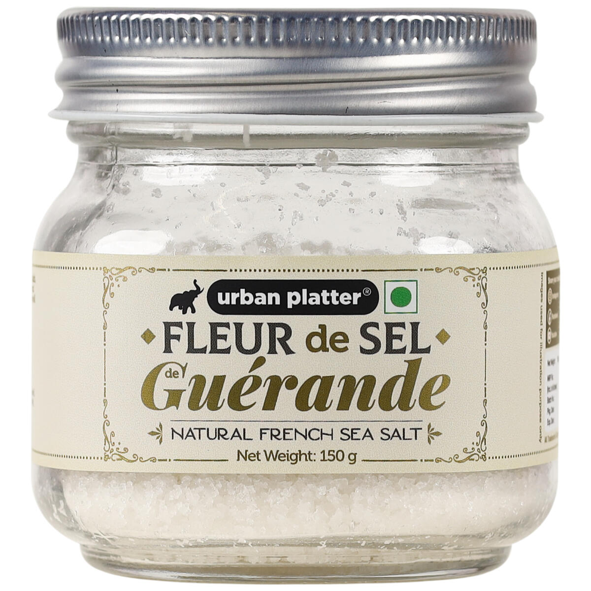 Urban Platter Fleur de Sel, 150g (Natural French Sea Salt, Finishing Salt, Salt Crystals, Add to soups, salad, vegetables, desserts)