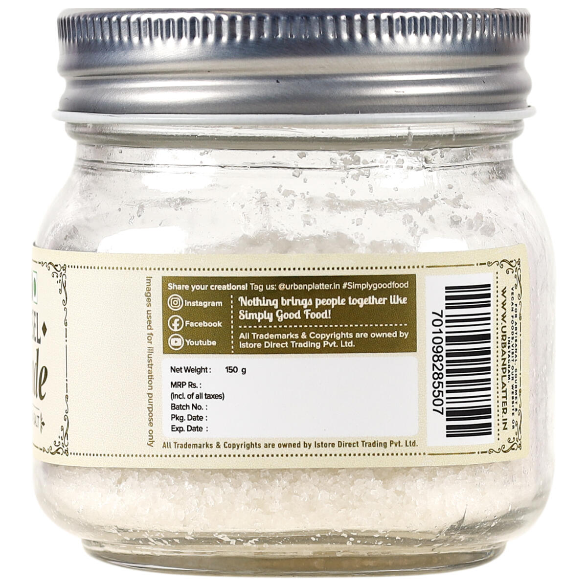 Urban Platter Fleur de Sel, 150g (Natural French Sea Salt, Finishing Salt, Salt Crystals, Add to soups, salad, vegetables, desserts)