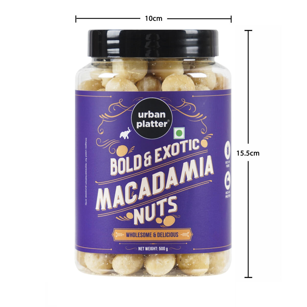 Urban Platter Bold and Exotic Macadamia Nuts, 1kg [500g * 2] (Grade A, Premium Quality, Crunchy, perfect for guilt-free snacking)